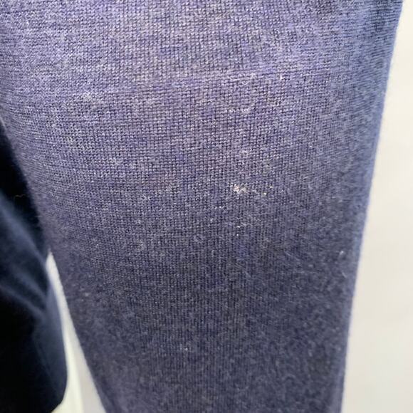 BRUNELLO CUCINELLI Size M Navy Jersey Wool Cashmere V-Neck Pullover - Picture 7 of 9